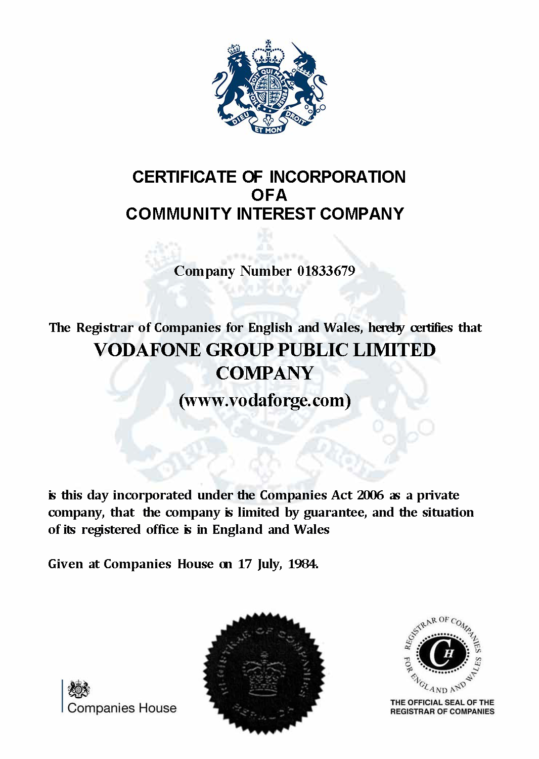 Certificate